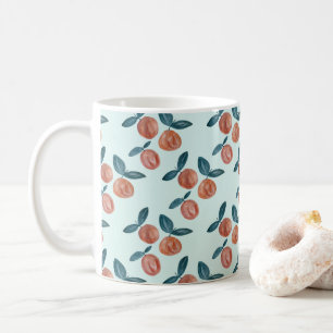 Vintages Peach Pattern Painting Kaffeetasse