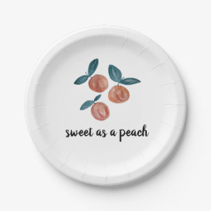 Vintages Peach Pattern Painting Pappteller