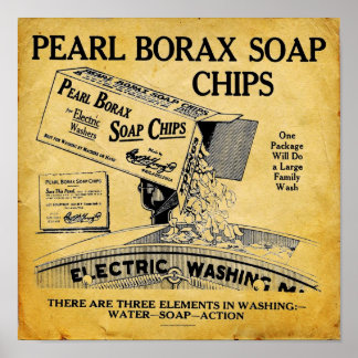 Vintages Pearl Borax Seife Wäschetrockner Poster