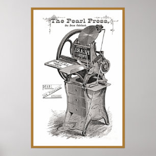 Vintages Pearl-Letterpress-Werbeplakat Poster