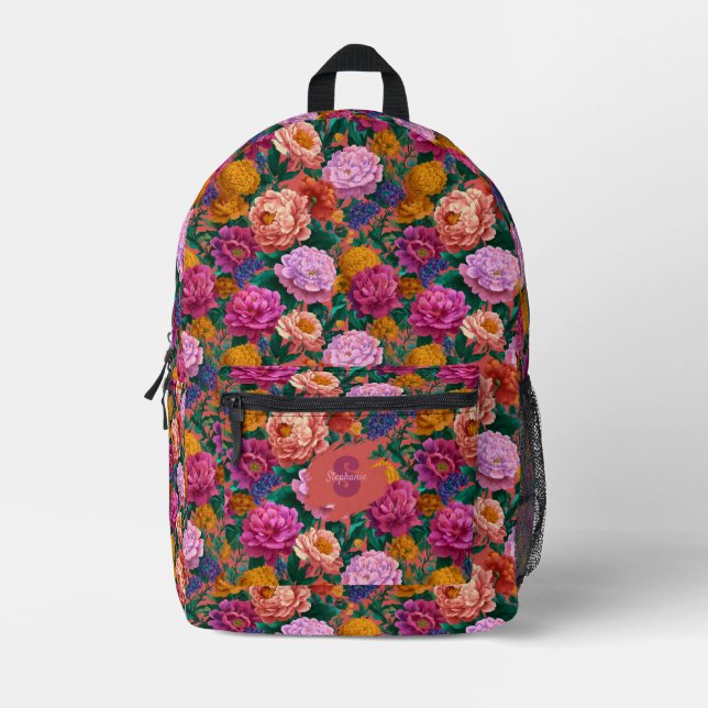 Vintages Peelingmuster Bedruckter Rucksack (Vorderseite)