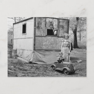 Vintages Pendelauto in der Großen Depression der 1 Postkarte