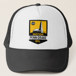 Vintages Penn Drake Bewegungsölzeichen Truckerkappe