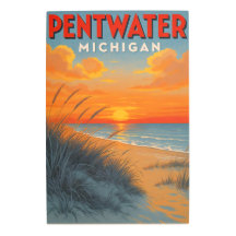 Vintages Pentwater Michigan Beach Sunset