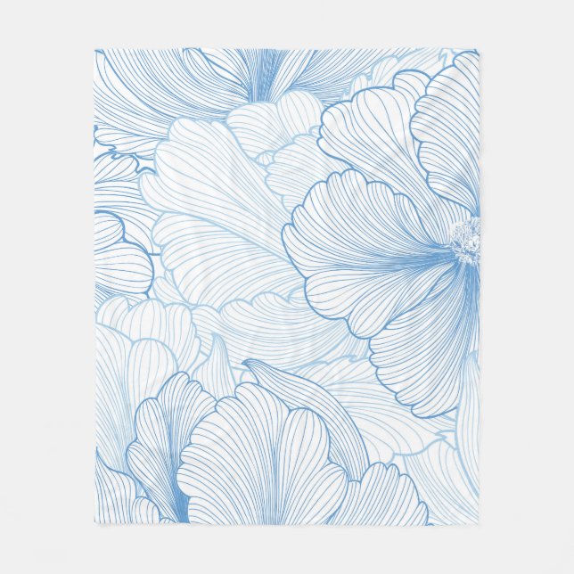 Vintages Peony: Blumenmuster - nahtloses Muster Fleecedecke (Vorderseite)