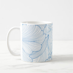 Vintages Peony: Blumenmuster - nahtloses Muster Kaffeetasse