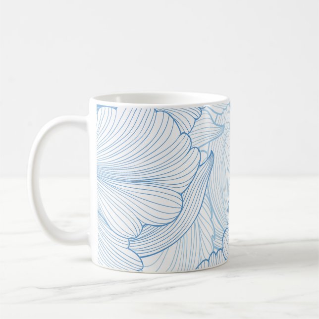 Vintages Peony: Blumenmuster - nahtloses Muster Kaffeetasse (Links)