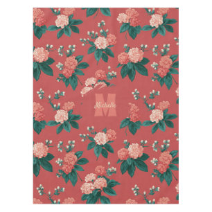 Vintages Peony Pattern - Maroon Hintergrund Tischdecke