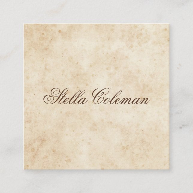Vintages Pergament antikes Altpapier rustikal Quadratische Visitenkarte (Vorderseite)
