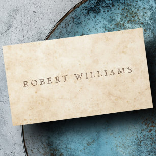 Vintages Pergament antikes Papier rustikal Visitenkarte