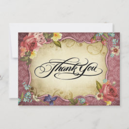 Vintages Pergament Druck Vielen Dank Einladung