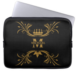 Vintages Personalisiertes Monogramm und Name Laptopschutzhülle