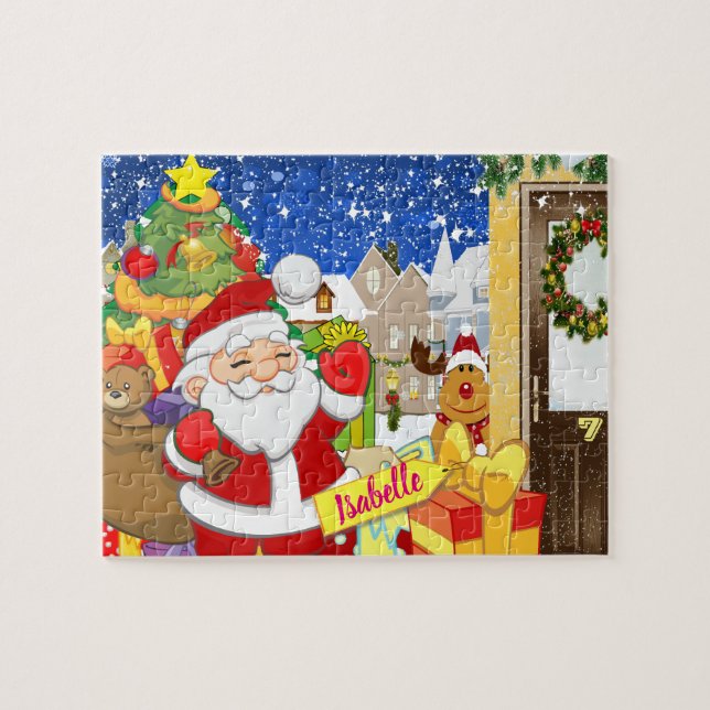 Vintages personalisiertes Weihnachtspuzzle Puzzle (Horizontal)