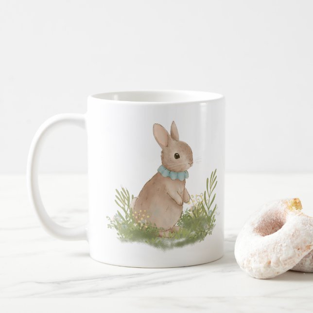 Vintages Peter Kaninchen mit Blume Kaffee Tasse (Mit Donut)