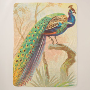 Vintages Pfau auf einem Ast-Gemälde Sherpadecke