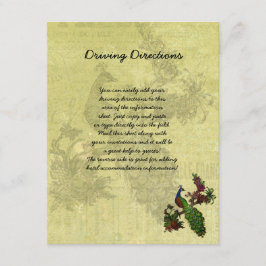 Vintages Pfaueninformations-blatt Begleitkarte