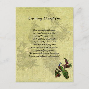 Vintages Pfaueninformations-blatt Begleitkarte