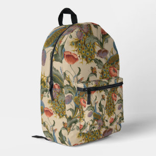 Vintages Pfauenmuster Farbenfrohe Kunst Bedruckter Rucksack