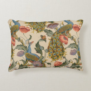 Vintages Pfauenmuster Farbenfrohe Kunst Dekokissen