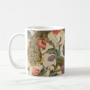 Vintages Pfauenmuster Farbenfrohe Kunst Kaffeetasse