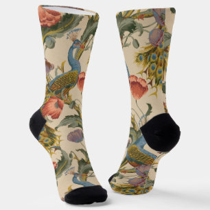 Vintages Pfauenmuster Farbenfrohe Kunst Socken