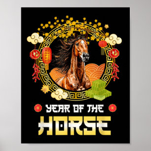 Vintages Pferd 2026 Chinesisches Neujahr Poster