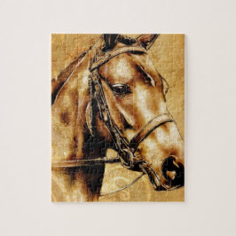 Vintages Pferd der schönen Künste F049 Puzzle