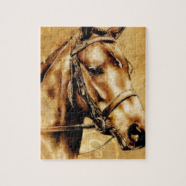 Vintages Pferd der schönen Künste F049 Puzzle (Vertikal)