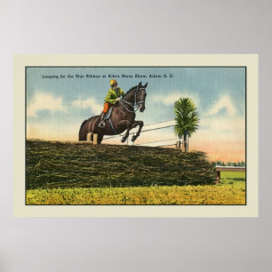 Vintages Pferd Jumping Aikin SC Poster