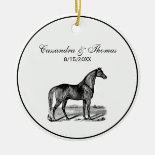 Vintages Pferd Stehend Keramik Ornament