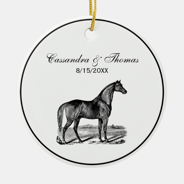 Vintages Pferd Stehend Keramik Ornament (Vorne)
