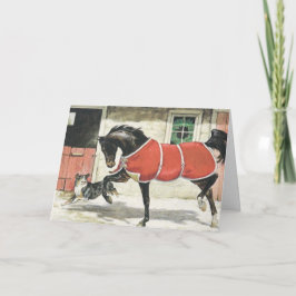 Vintages Pferd und Hunde Weihnachten