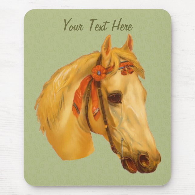 Vintages Pferd Zeichnend Mousepad (Vorne)