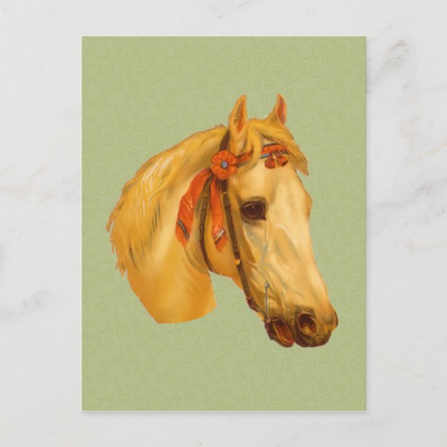 Vintages Pferd Zeichnend Postkarte (Vorderseite)