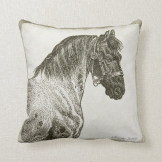 Vintages Pferdekissen in neutralen Räumen. Kissen