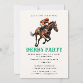 Vintages Pferderennen Jockey Derby Party Einladung