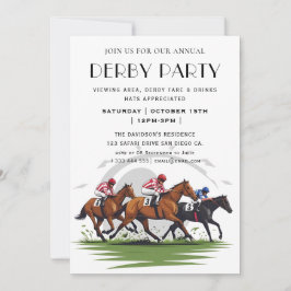 Vintages Pferderennen Jockey Derby Party Einladung