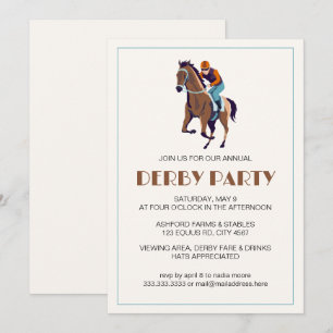 Vintages Pferderennen Jockey Derby Party Einladung