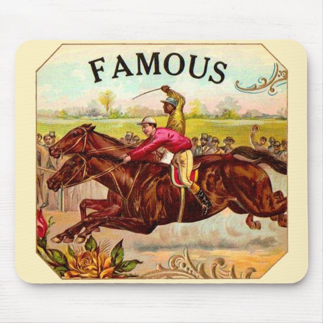 Vintages Pferderennen Mousepad (Vorne)