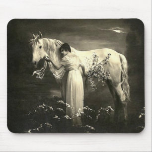 Vintages Pferdeviktorianische Dame Mousepad