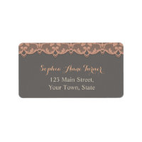 Vintages Pfirsichgraue Spitze Custom Monogram