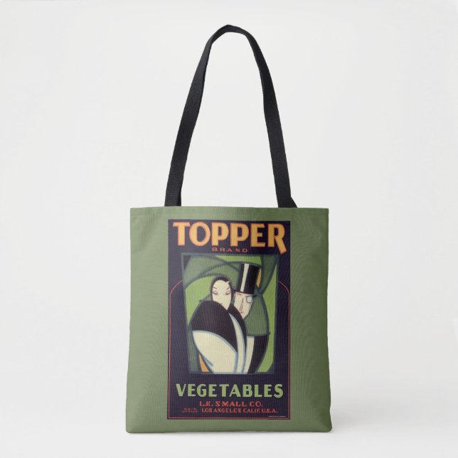 Vintages pflanzliches Topper Label, Art Deco Roman (Vorderseite)