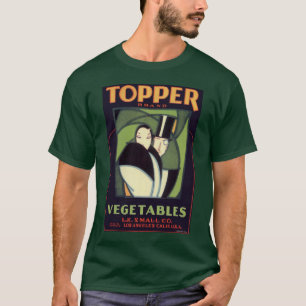 Vintages pflanzliches Topper Label, Art Deco Roman T-Shirt
