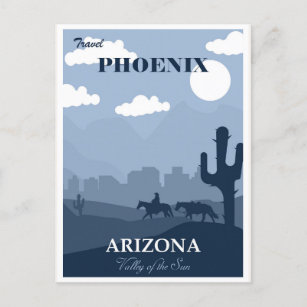 Vintages Phoenix Arizona Reiseplakat Postkarte