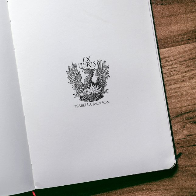 Vintages Phoenix Ex Libris Library Book Gummistempel (Von Creator hochgeladen)