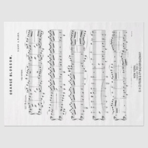 Vintages Piano Duet Sheet Music Decoupage Seidenpapier