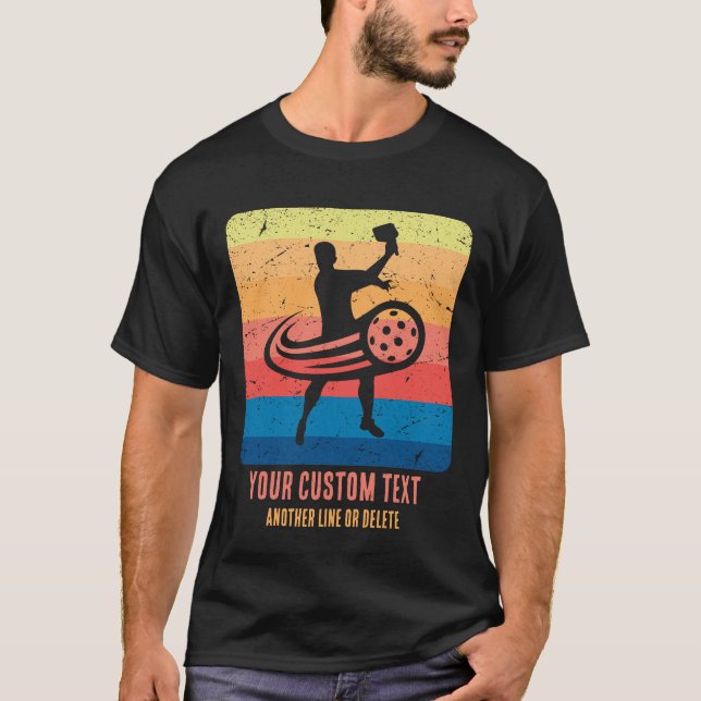 Vintages Pickleball Surfen und Servieren T-Shirt (Vorderseite)