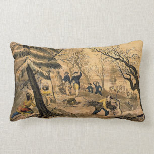 Vintages Pilger-Bildlumbar-Kissen Lendenkissen