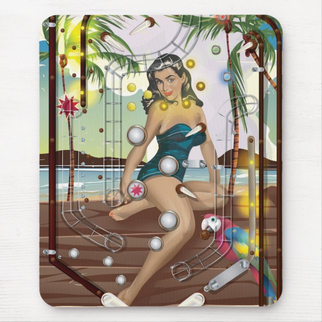 Vintages Pinball-Maschinenspiel Mousepad (Vorne)