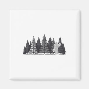 Vintages Pine Tree Snowboard - Cooles Snowboarden Magnet
